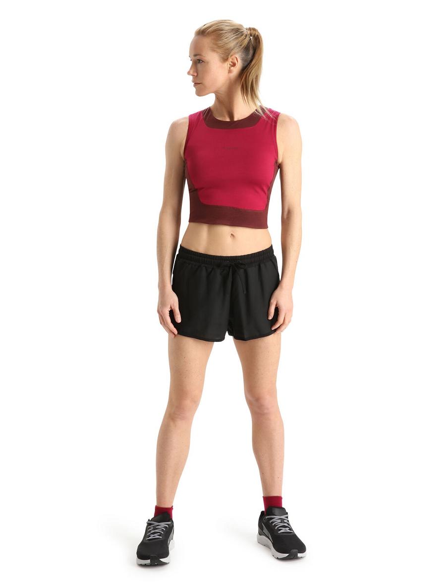 Cherry / Espresso Women's Icebreaker ZoneKnit™ Merino Cropped Bra-Tank T Shirts | USA 1573EBCX